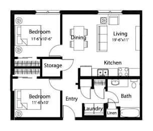 B3 2Bed 1Bath at Spaulding Lofts Apartments, IA, 50112