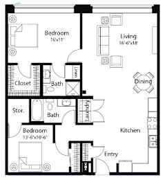 C11 2Bed 2Bath at Spaulding Lofts Apartments, Iowa