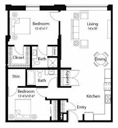 C12 2Bed 2Bath at Spaulding Lofts Apartments, Grinnell, Iowa
