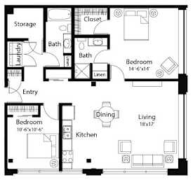 C7 2Bed 2Bath at Spaulding Lofts Apartments, Iowa, 50112