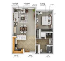 A2-40 Floor Plan at Cornerstone Commons, Johnston
