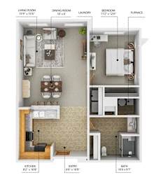 A2-60 Floor Plan at Cornerstone Commons, Iowa