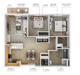 C1-50 Floor Plan at Cornerstone Commons, Johnston, IA 50131