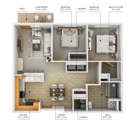 C1-60 Floor Plan at Cornerstone Commons, Johnston, IA