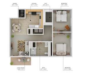 C2-60 Floor Plan at Cornerstone Commons, Johnston Iowa