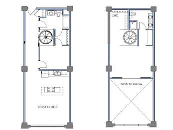 B4 - Loft floor plan at Clemens Building, Des Moines, IA