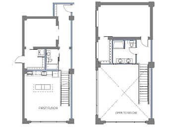 B8 - Loft  floor plan at Clemens Building, Des Moines
