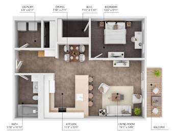 A6 Floor Plan at Level, Des Moines Iowa