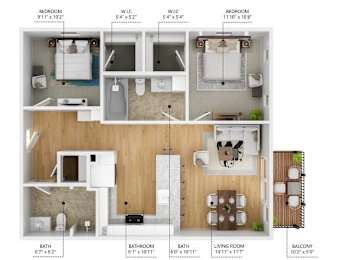 B1 Floor Plan at Level, Des Moines, 50309