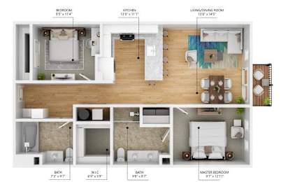 B2 Floor Plan at Level, Des Moines
