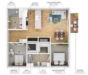 C1 Floor Plan at Level, Des Moines Iowa