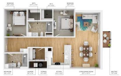 C5 Floor Plan at Level, Des Moines, IA