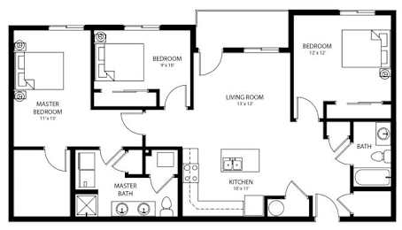 C6 - Income Restricted floor plan at Cedarbrooke Place , Norwalk, IA, Iowa