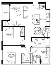 C3 2Bed 2Bath at Melbourne Apartments, IA, 50320