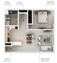 1Bed 1Bath at Peach Tree Apartments, Ankeny, Iowa