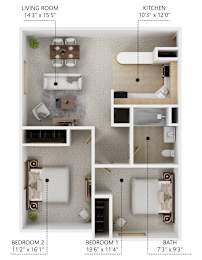 B2 2Bed 1Bath at Peach Tree Apartments, Iowa