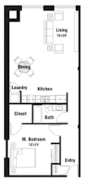 A11 Floor Plan at Riverpoint Lofts, Des Moines, IA