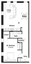 A12 Floor Plan at Riverpoint Lofts, Des Moines