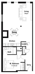 A13 Floor Plan at Riverpoint Lofts, Des Moines, 50309