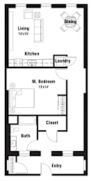 A15 Floor Plan at Riverpoint Lofts, Des Moines, IA 50309