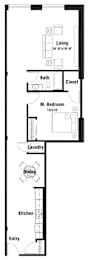A16 Floor Plan at Riverpoint Lofts, Des Moines