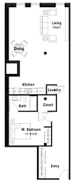 A17 Floor Plan at Riverpoint Lofts, Iowa, 50309