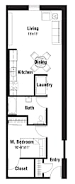 A4 Floor Plan at Riverpoint Lofts, Des Moines, IA 50309