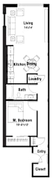 A5 Floor Plan at Riverpoint Lofts, Iowa, 50309