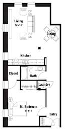 A9 Floor Plan at Riverpoint Lofts, Des Moines, IA