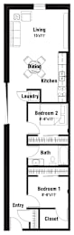 B2 Floor Plan at Riverpoint Lofts, Des Moines Iowa