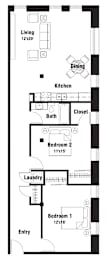 B4 Floor Plan at Riverpoint Lofts, Des Moines, IA