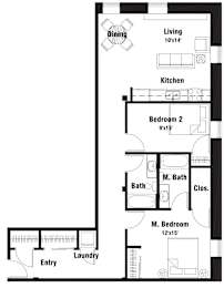 C1 Floor Plan at Riverpoint Lofts, Des Moines, 50309