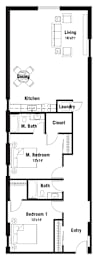 C4 Floor Plan at Riverpoint Lofts, Iowa, 50309