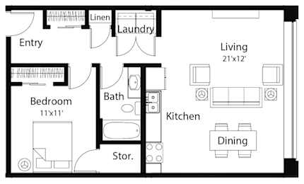 A9 1Bed 1Bath at Spaulding Lofts Apartments, Iowa, 50112