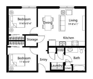 B3 2BEd 1Bath-A at Spaulding Lofts Apartments, Grinnell