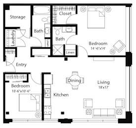 C7 2Bed 2Bath at Spaulding Lofts Apartments, IA, 50112