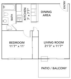 1 bed 1 bath B at Sutton Hill Apartments, IOWA, 50320