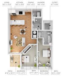 A diagram of a house showing the layout of the rooms.