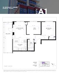  Floor Plan 1 Bedroom plus Den