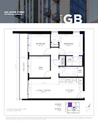 A floor plan for a condo at 250 Lester Street in Waterloo, Ontario.