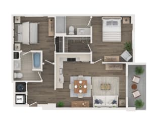 a1 floor plan  1 bedroom  1190 square feet  the residences at