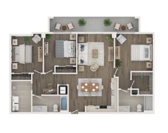 a 1 bedroom floor plan  503 square feet