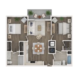 a1 floor plan  1 bedroom with 2 baths  129
