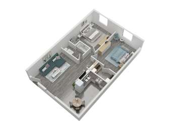 Floor Plan  2 Bedroom 1 Bathroom