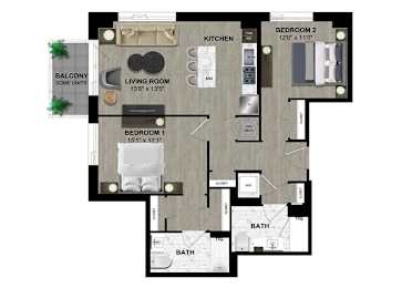 the floor plan of the apartment is shown in this diagram