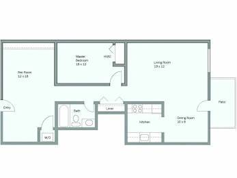 a floor plan of a house with a blue