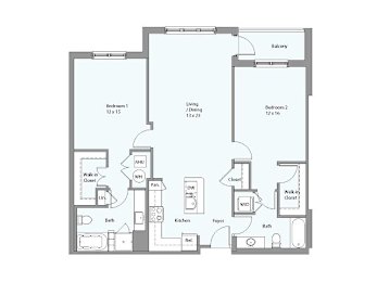 a floor plan of a house with a blue