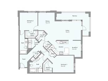 the floor plan of the apartment