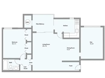 a floor plan of a house with a blue