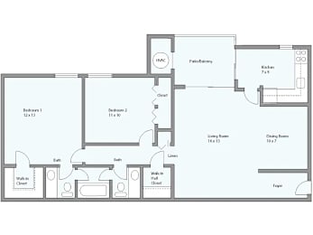 a floor plan of a living room and a bedroom